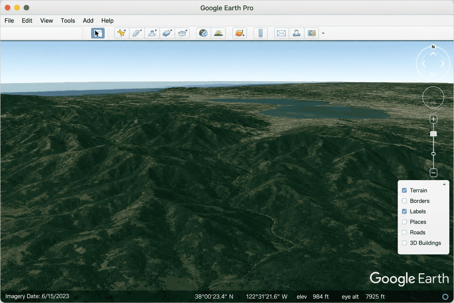 نمایش Terrain و ارتفاع نقاط در Google Earth