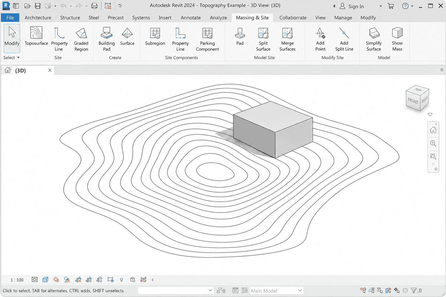 مدلسازی توپوگرافی در Revit و ساخت Toposurface